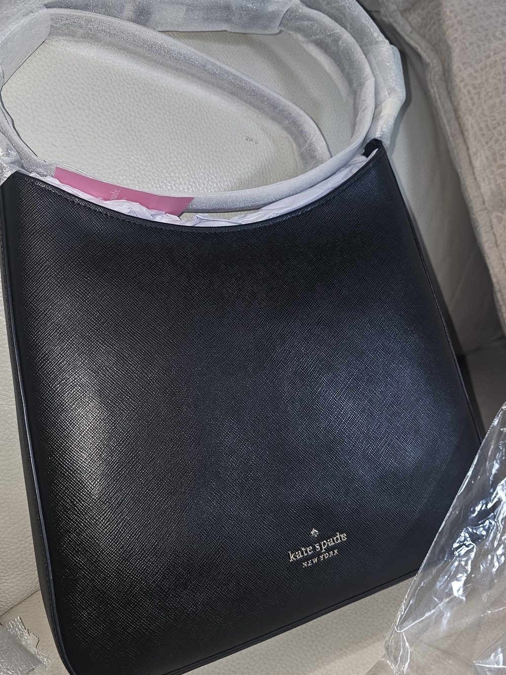 NWT Kate Spade Perry Black Saffrano Leather Shoulder Bag